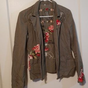 Johnny Was green embroidered utility jacket